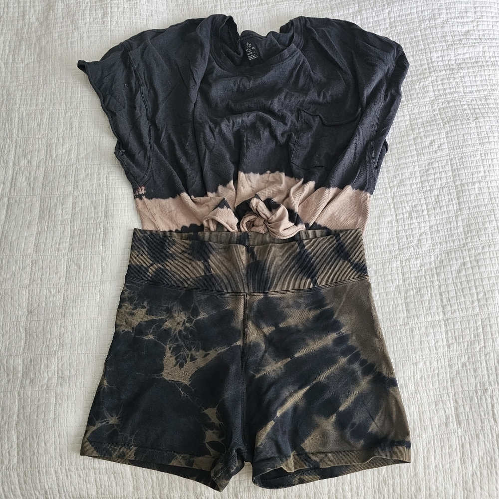 Aerie Offline Tie Dye Set Top & Bike Shorts XL